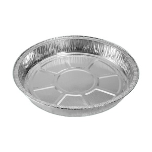Convenient 9'' Aluminum Disposable Pie Pan Easy Clean up Recyclable Round Foil Tray - Product Image 4
