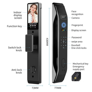 Cerradura de puerta inteligente con reconocimiento facial 3D, tarjeta biométrica automática Rfid IC, aplicación Wifi, cámara de seguridad, cerraduras digitales con huella dactilar
