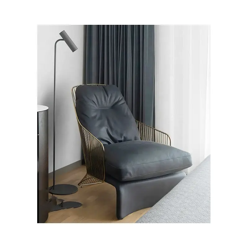उच्च श्रेणी की लक्जरी एकल लाउंज चेयर काले चमड़े की कुर्सी के लिए काले चमड़े की आर्मचेयर काले चमड़े की आर्मचेयर
