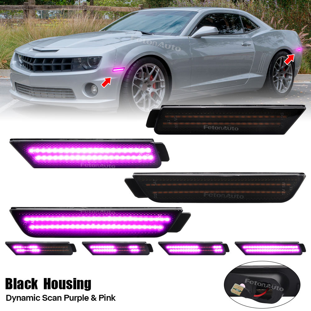 4PCS Fumée Dynamique - Double rangée - Rose Barbie - Lumière C02-02-0600