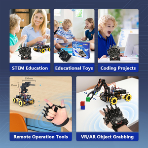 Kamera tekerlekleri ile 4WD AI kablosuz eldiven SETM eğitim programlama Arduino DIY Robot araç kiti için ESP32 kodlama