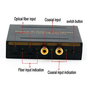 OEM SPDIFToslink 3x1スイッチボックス3ポートデジタルオーディオデコーダーからアナログへのコンバーター - Product Image 3
