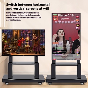 TV Mobile Cart Horizontal and Vertical Screen Rotating Live Streaming <strong>Stand</strong> Suitable for 32-65 Inches - Product Image 3