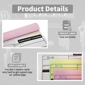 定制副本样品交付无碳纸复印销售账单现金发票3层NCR企业收据簿 - Product Image 6