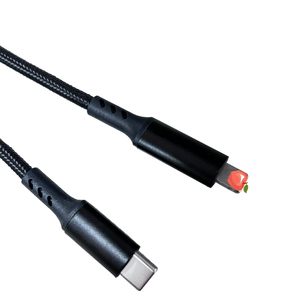定制颜色<span class=keywords><strong>USB</strong></span> C 1m尼龙编织黑色包括数字电源显示器PD 27w C至8针电缆快速充电电话