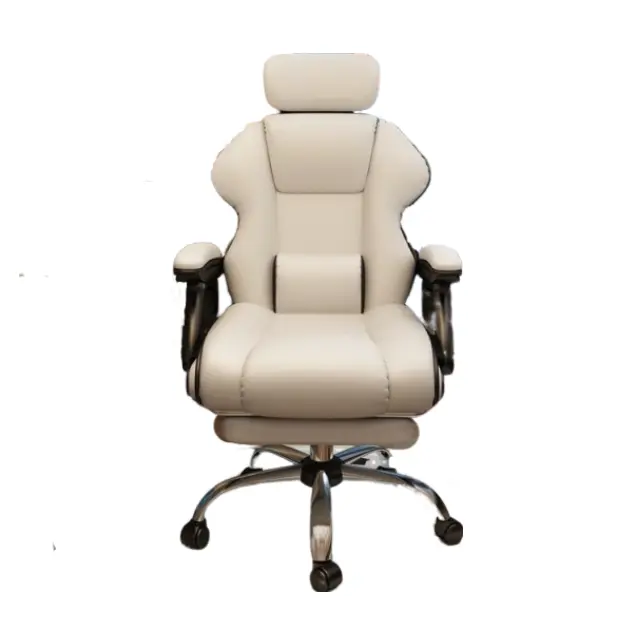 Cómoda silla ergonómica de cuero con respaldo, silla giratoria de oficina, asiento de elevación con ancla en vivo, silla de computadora para uso doméstico