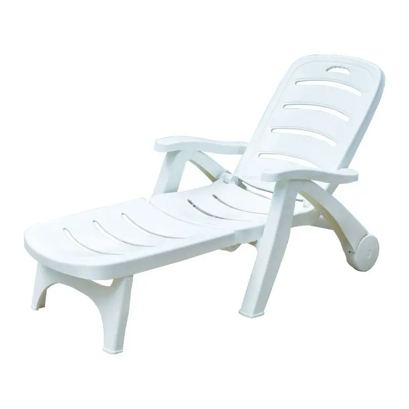 Sedia a sdraio in plastica bianca di alta qualità garden hotel bath pieghevole beach lounge chair piscina sdraiato