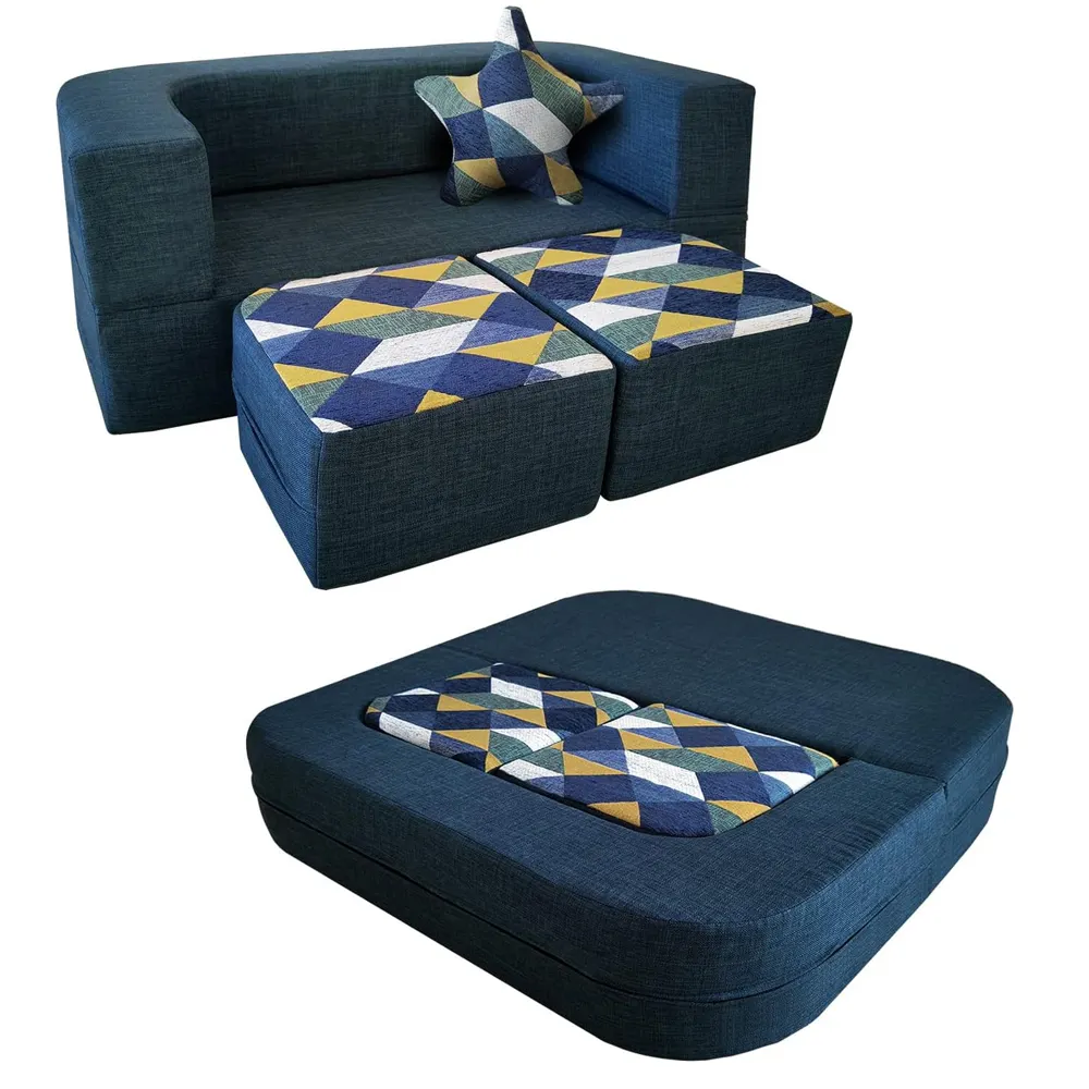 Sofá para niños, sofá convertible para niños pequeños, 4 Uds., sofá cama plegable de espuma viscoelástica para niños