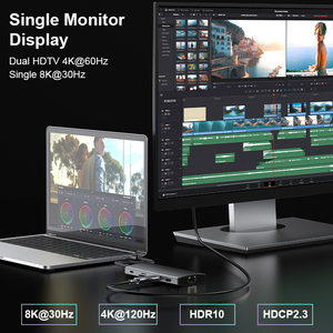 11 porte 5/10Gbps PD 100W Ethernet SD/TF Dual Port <span class=keywords><strong>Connect</strong></span> 4K @ 60Hz singolo 8K @ 30Hz Display Smart <span class=keywords><strong>Usb</strong></span>-c hub o Docking station
