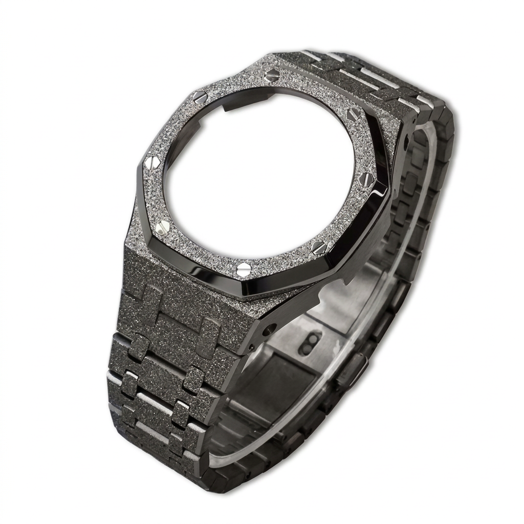 titanium gray case-steel strap