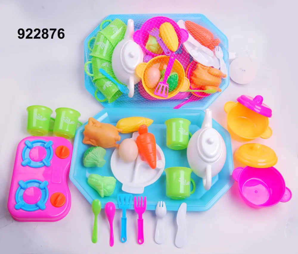 Kitchen Toys Fun Cutting Fruits Vegetables, Play House Kitchen Set Toy for Kids, Kids Plastic Play Food for Kids