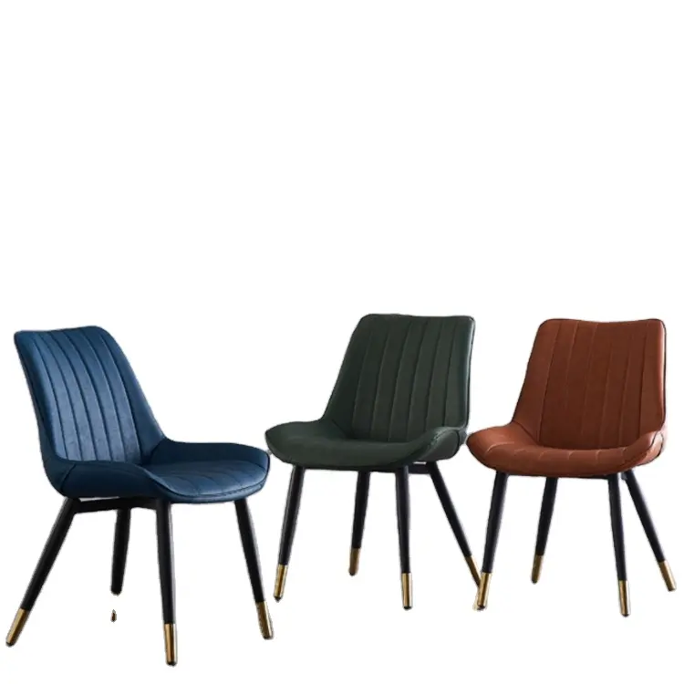 Barato de alta calidad y cantidad moderno color seguro PU cuero comedor sala de estar sillas