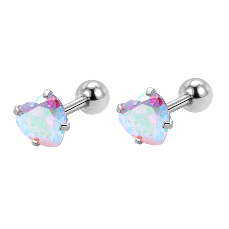 Zirconium ab en forme de coeur 4mm (la paire)