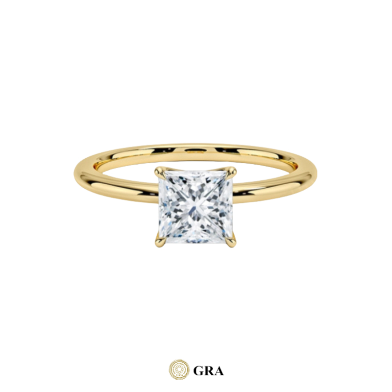 1ct princess moissanite+GRA certificate
