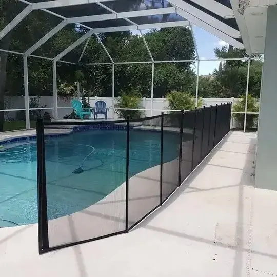 Barrière en maille noire 4 pieds mobile qualité chine sécurité pliante maille amovible pas cher portable temporaire piscine clôture