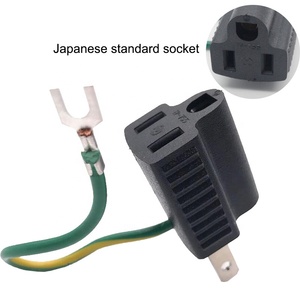 15A Japanese Standard Adapter AC Electrical Japanese Power <strong>Socket</strong> Convertor Connector 2pin to 3pin Plug Adapter - Product Image 2