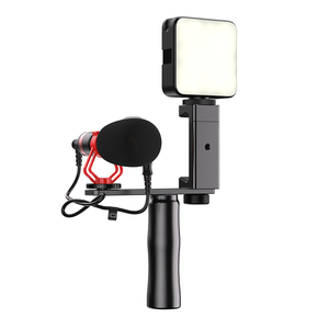 Smartphone Video 3 Shoe Mounts <strong>Filmmaking</strong> Handheld Phone Video Stabilizer Grip Vlogging <strong>Kit</strong> with Video Microphone for iPhone - Product Image 3