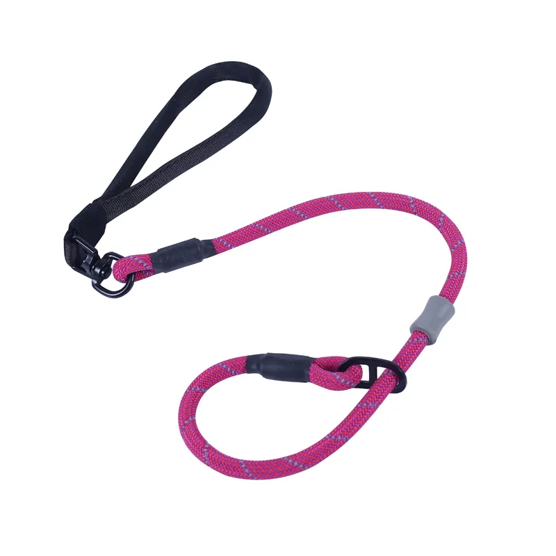 ถักสไตล์อังกฤษสุนัขลื่นไถล,สุนัข P Leash Soft Handle, ไนลอนเชือก PP วัสดุ Choke การฝึกอบรมตะกั่ว