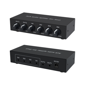 AUX3.5ステレオオーディオスプリッター4インチおよび2アウト、ミキシングおよびMakko接続用のトーン調整付き - Product Image 2