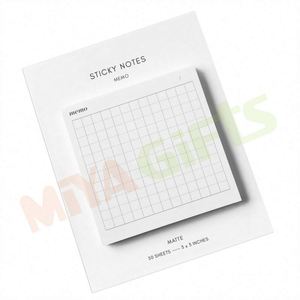 Bloc de notas adhesivas de rejilla de papel de notas personalizadas minimalista funcional para diario planificador con cartón de papel - Product Image 1