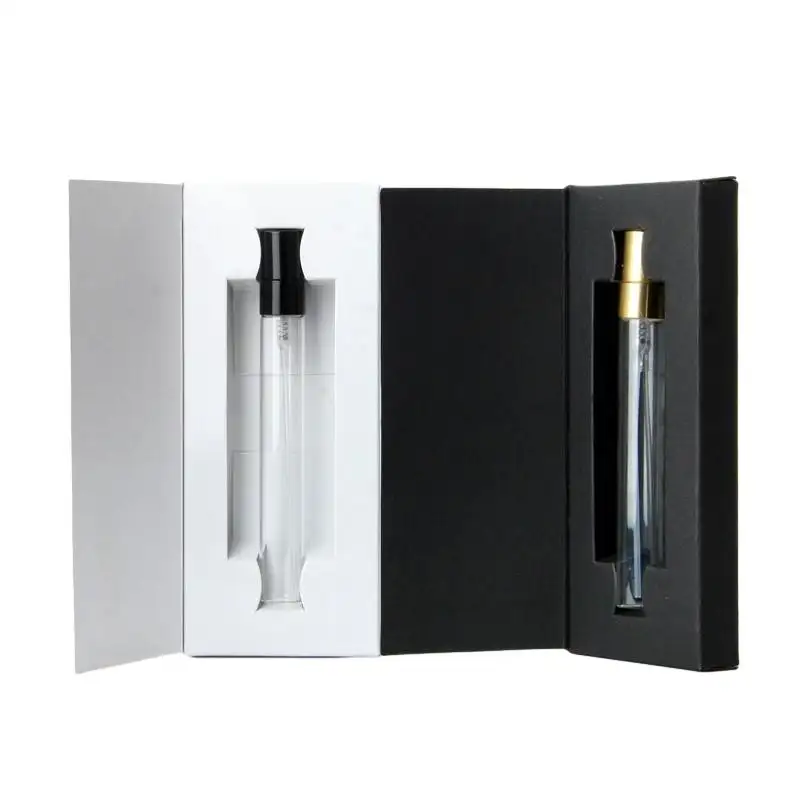 Botol tes sampel kecil parfum semprot kaca isi ulang 3ml 5ml 10ml dengan paket kotak kertas
