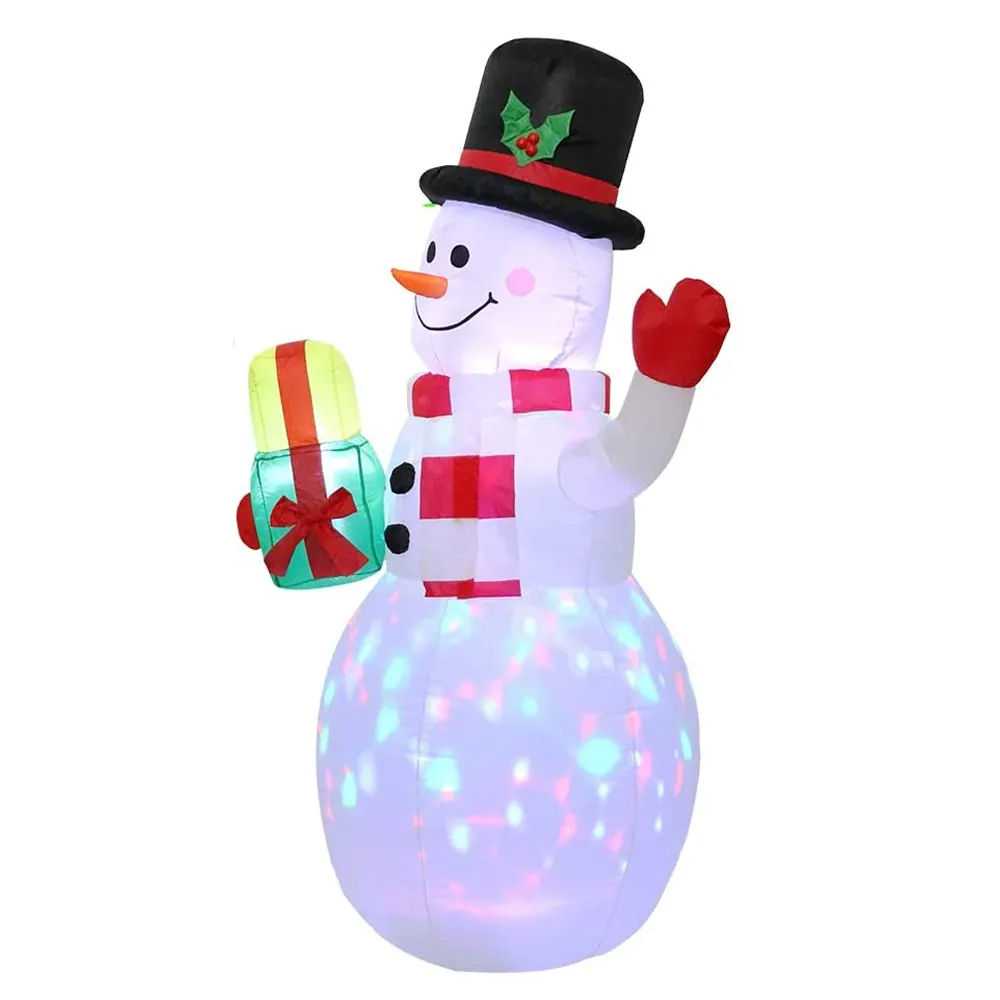 Gonflables de noël de 5 pieds, bonhomme de neige amélioré, lumières LED rotatives, décorations de noël