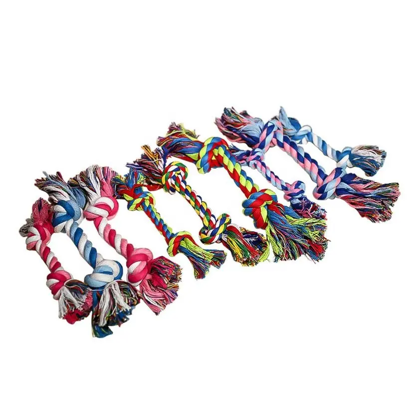 Thân Thiện Với Môi Trường Bện Knots Cotton, Đôi Xương Knot Dog Toy Rope Nha Khoa Sạch Răng Chew Pet Dog Đồ Chơi