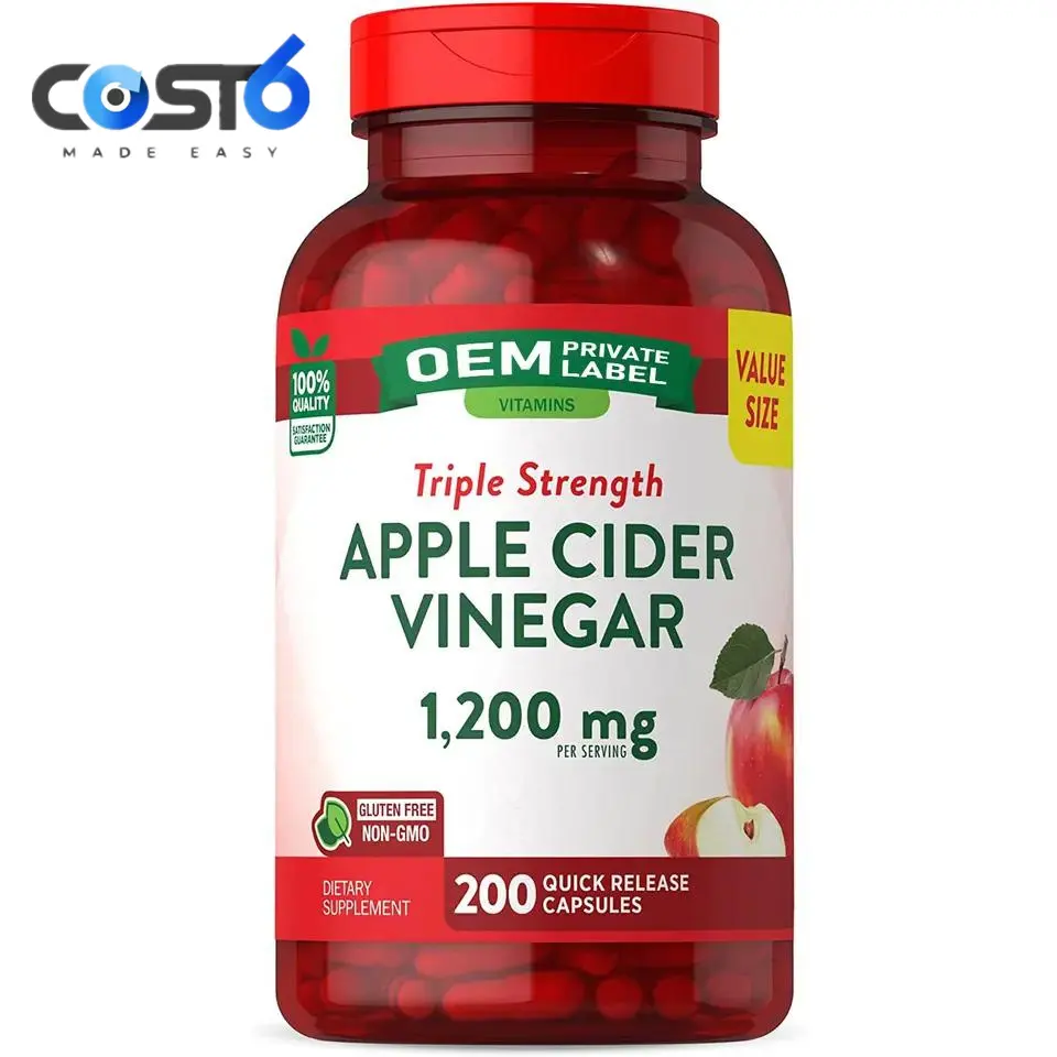 Cápsulas de vinagre de maçã Vegan ACV Pílulas com Mãe Dieta Suplemento Pílula De Perda De Peso Emagrecimento KETO Cápsulas Cleanse