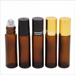 ברור אמבר כחול זכוכית רול על בקבוקי 10ml עין קרם בושם בקבוק עם רולר כדור