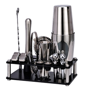 Özel paslanmaz çelik kokteyl Shaker Set Bar aracı ile Boston Shaker yeni renk kutusu Barware kullanımı için buz tahıl Jigger - Product Image 1