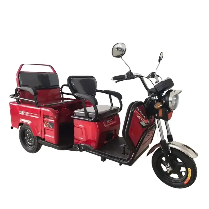 पूर्ण बिक्री आउटलेट 450w वयस्क इलेक्ट्रिक मोटरसाइकिल 3 पहिया इलेक्ट्रिक साइकिल और परिवहन कार्गो के लिए यात्री सीट