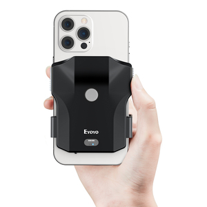 Leitor de código QR Bluetooth Eyoyo, leitor de código de barras com clipe traseiro 1D 2D sem fio com indicador de nível da bateria