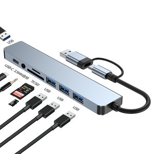 <strong>USB</strong> C Hub 8-in-1 Type C Splitter <strong>USB</strong> 3.0 OTG Adapter <strong>USB</strong> Dock Station Notebook Laptop 4K Resolution RJ45 Charging Pd <strong>PC</strong> - Product Image 5
