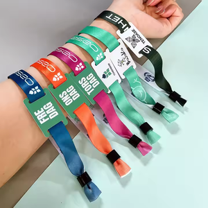 1K/213 Woven RFID NFC Wristband Eco-Friendly One-Time Use Fabric Bracelet with QR <strong>Code</strong> 13.56MHz NFC Printing - Product Image 6