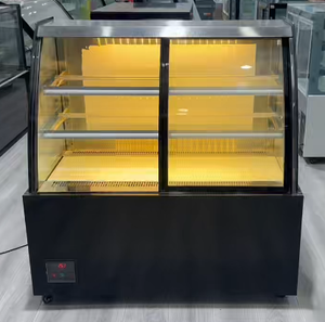 Tủ trưng bày bánh nhiệt độ đơn thương mại với tủ lạnh thực phẩm cửa trước cong và điều khiển kỹ thuật số - Product Image 3