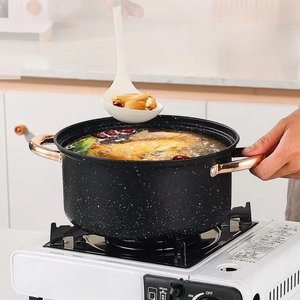大理石石コーティング410ステンレス金メッキ12個キッチン調理器具セット多機能クッキングポット - Product Image 5