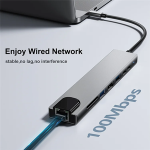 Multifuncional 8 en 1 Usb 3,1 Tipo C Hub Adaptador multifunción para MacBook Pro Laptop Expansion Dock Accesorios de computadora - Product Image 5