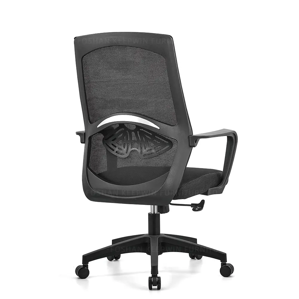 Mid-back com braços fixos moderna malha escritório cadeira ergonômica mobiliário tecido cadeira giratória