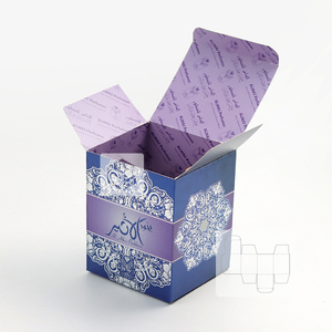 Contenitore di imballaggio di carta ripiegata blu ecologico per candele spugna foderata con laminazione opaca per l'industria delle arti e dei mestieri