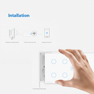 Tuya Smart Wifi Glass Panel 4mm Smart 4 Gang&amp;1 Fan US <strong>Switch</strong> with Child Lock and Back Light Control Memory Function <strong>120</strong> Style - Product Image 6