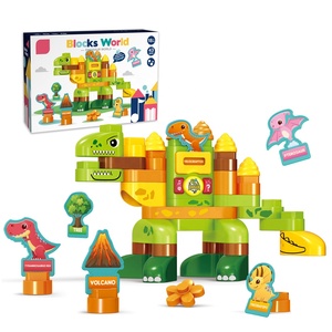 Bloques de construcción interactivos inteligentes para niños, juguete de ladrillos para enseñanza musical, dinosaurio, educativo, sonido, 43 piezas - Product Image 1
