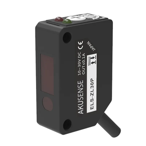 AKUSENSE IP67 BGS Tipo NPN Colector abierto Rango de detección 10 ~ 300mm Reflexión difusa Sensor fotoeléctrico cuadrado - Product Image 1