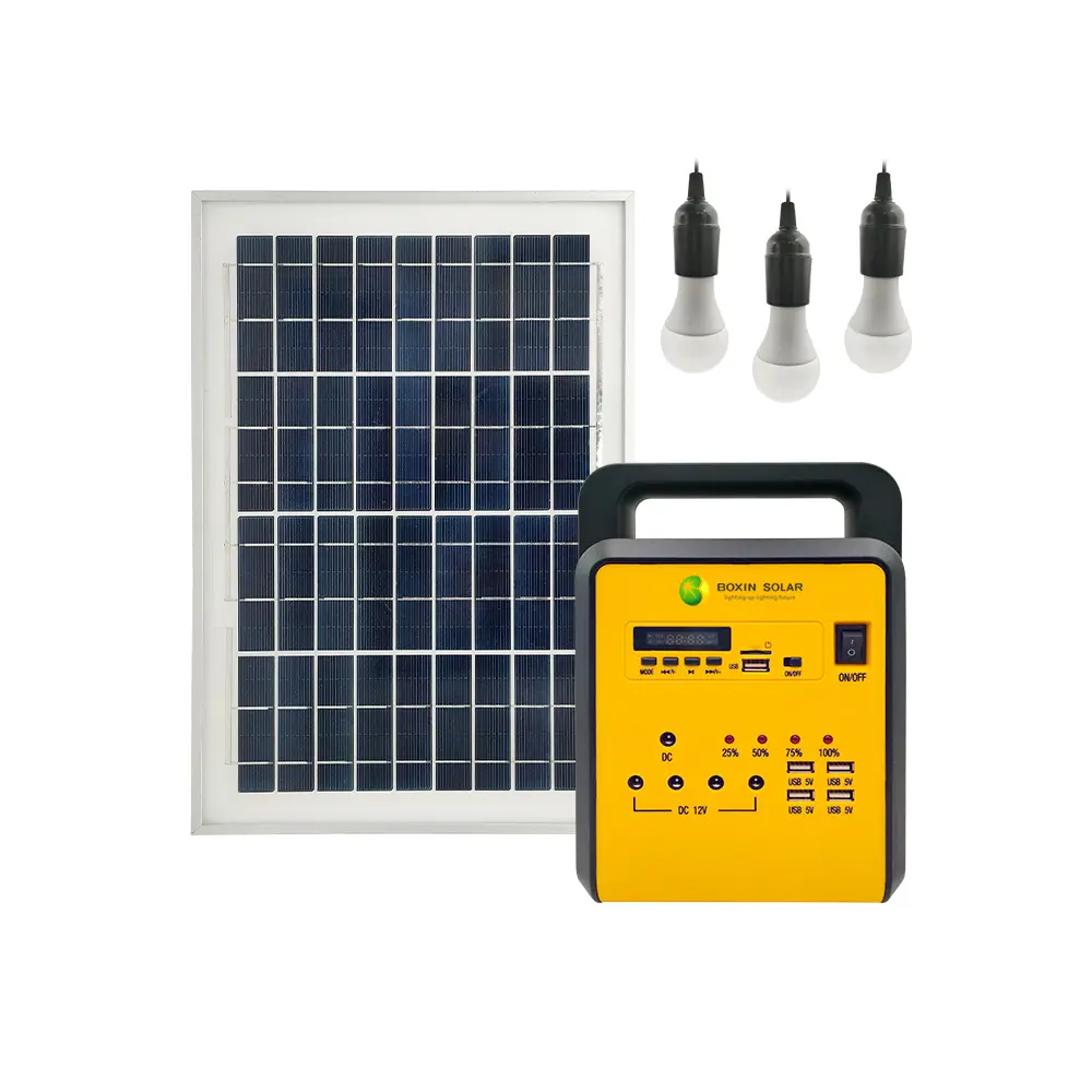 Sistema de gerador de energia solar, fora da grade sistema de gerador de energia solar para casa iluminação externa fonte de alimentação com sistema de carregamento solar
