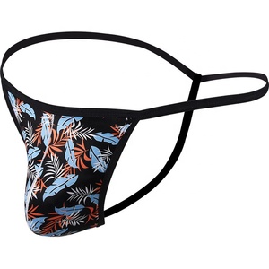 Tanga de poliéster de precio de fábrica de alta calidad, ropa interior de cuerda G para hombres, tangas con estampado personalizado y cuerda G - Product Image 2