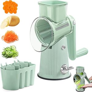 Wholesale 2025 New <strong>5</strong> in <strong>1</strong> Rotary Cheese Grater Vegetable Slicer <strong>5</strong> Blades Le Daffaires Commercial Kitchen Tool - Product Image 3
