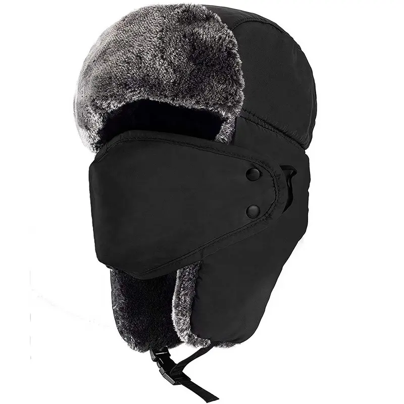 Unisex uomini e donne caccia all'aperto caldo addensato paraorecchie sottogola e maschera antivento cappelli invernali
