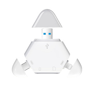 Lector de tarjetas 3 en 1, multifunción, plegable, Universal, tipo C, Micro USB, TF/SD, para ordenador - Product Image 1