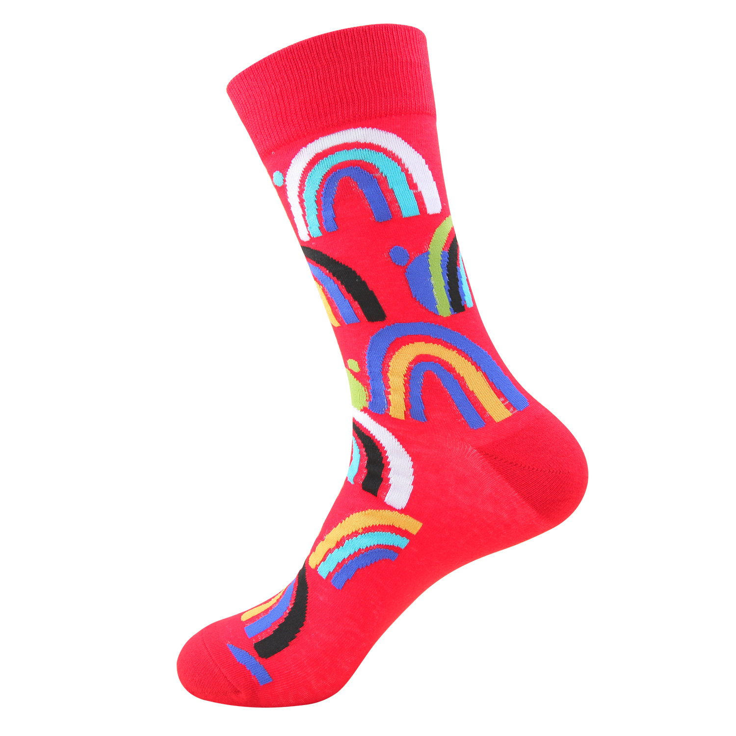 Arc-en-ciel sur fond rouge