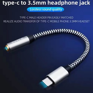Type C Earphone <strong>Audio</strong> Cable <strong>Adapter</strong> Type-C to <strong>3.5</strong> <strong>mm</strong> Earphone Microphone Headset <strong>Audio</strong> Aux <strong>Adapter</strong> Type c to <strong>3.5</strong> Cable - Product Image 2