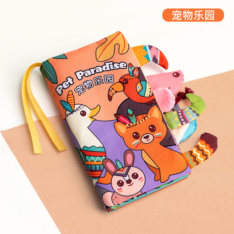Livre en tissu queue de paradis pour animaux de compagnie (6 pages 12 côtés)